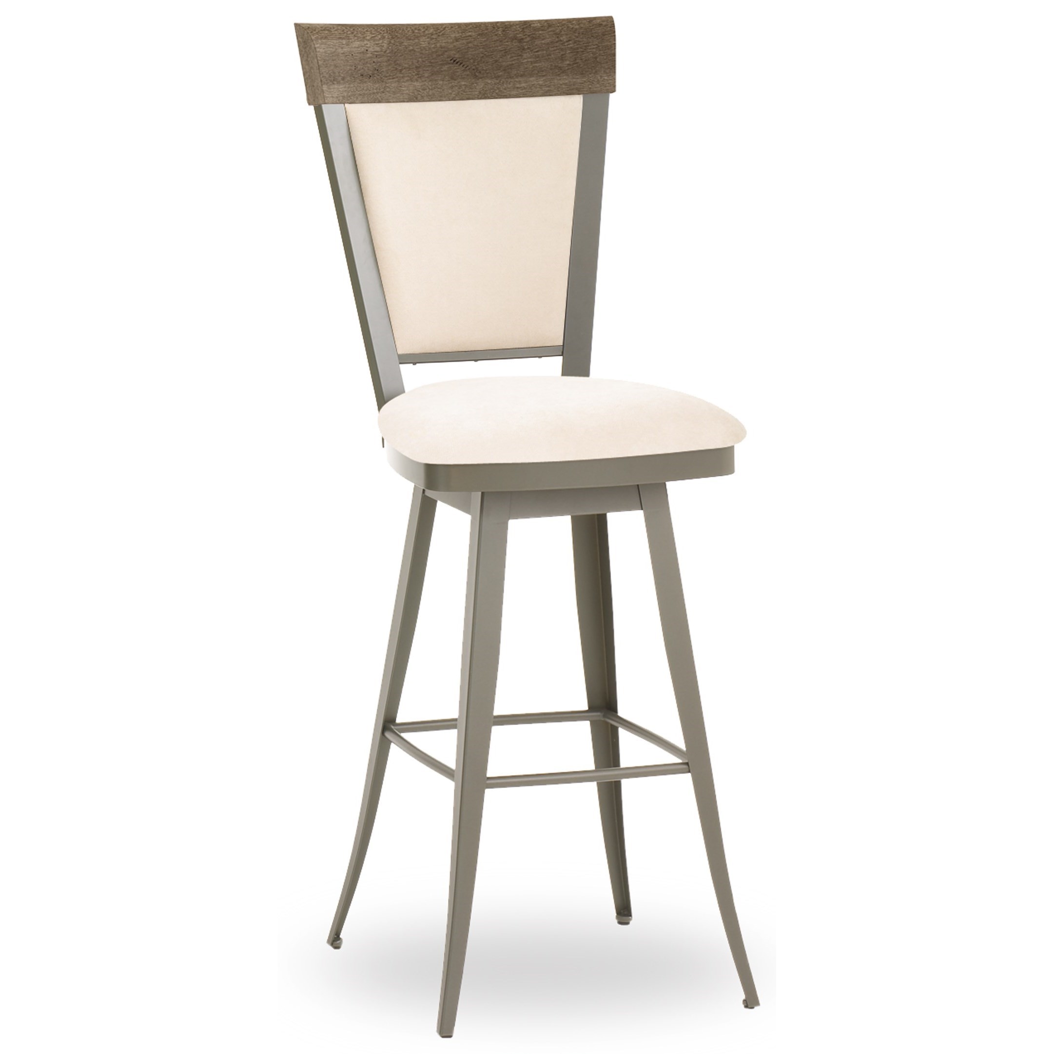 Amisco Farmhouse Customizable 30" Eleanor Swivel Bar Stool with Upholstered Seat and Back